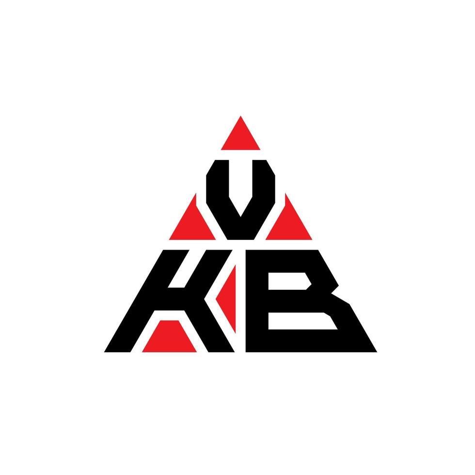 création de logo de lettre triangle vkb avec forme de triangle. monogramme de conception de logo triangle vkb. modèle de logo vectoriel triangle vkb avec couleur rouge. logo triangulaire vkb logo simple, élégant et luxueux.