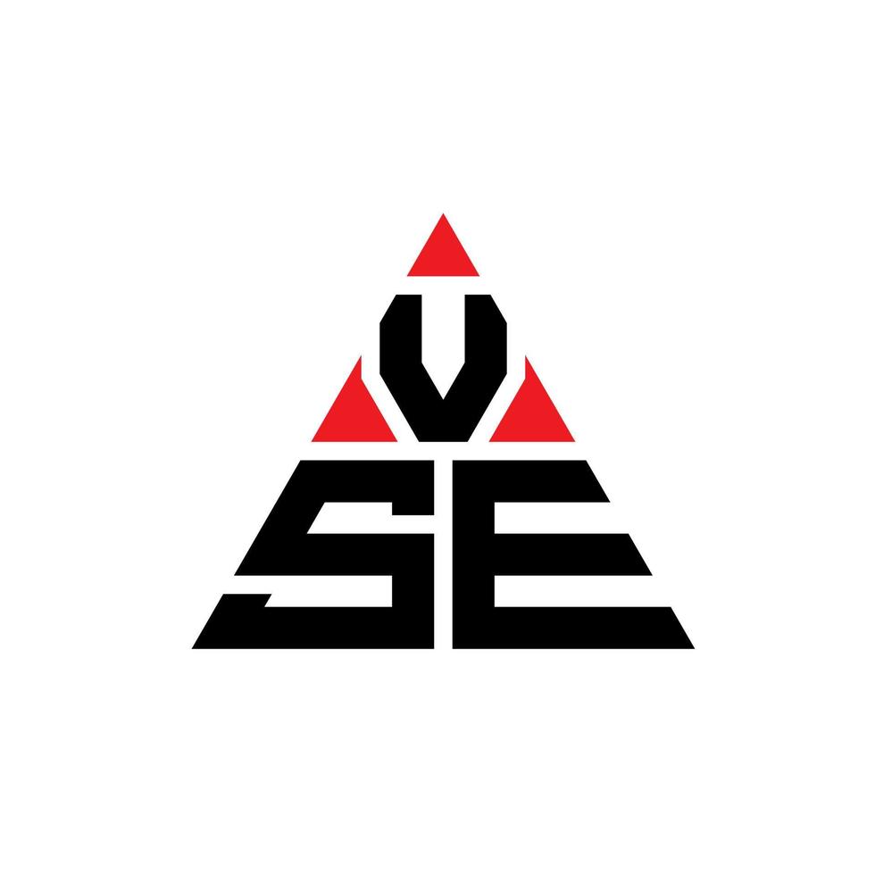 création de logo de lettre vse triangle avec forme de triangle. monogramme de conception de logo vse triangle. modèle de logo vectoriel triangle vse avec couleur rouge. vse logo triangulaire logo simple, élégant et luxueux.