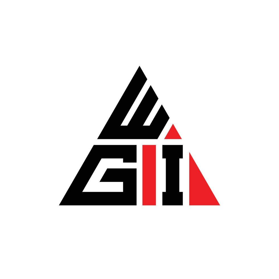 création de logo de lettre triangle wgi avec forme de triangle. monogramme de conception de logo triangle wgi. modèle de logo vectoriel triangle wgi avec couleur rouge. logo triangulaire wgi logo simple, élégant et luxueux. wgi