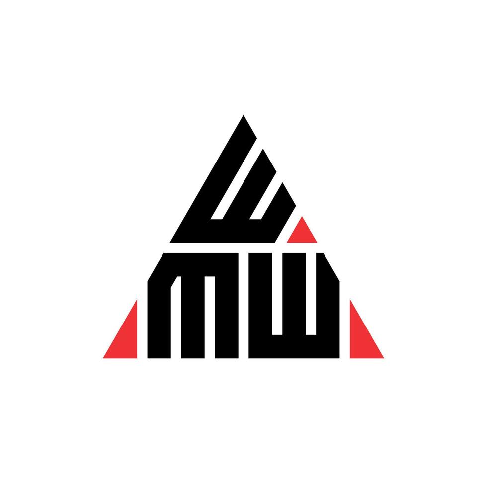 création de logo de lettre triangle wmw avec forme de triangle. monogramme de conception de logo triangle wmw. modèle de logo vectoriel wmw triangle avec couleur rouge. wmw logo triangulaire logo simple, élégant et luxueux.