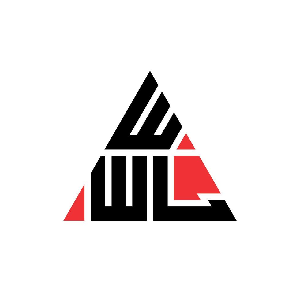 création de logo de lettre triangle wwl avec forme de triangle. monogramme de conception de logo triangle wwl. modèle de logo vectoriel triangle wwl avec couleur rouge. logo triangulaire wwl logo simple, élégant et luxueux.