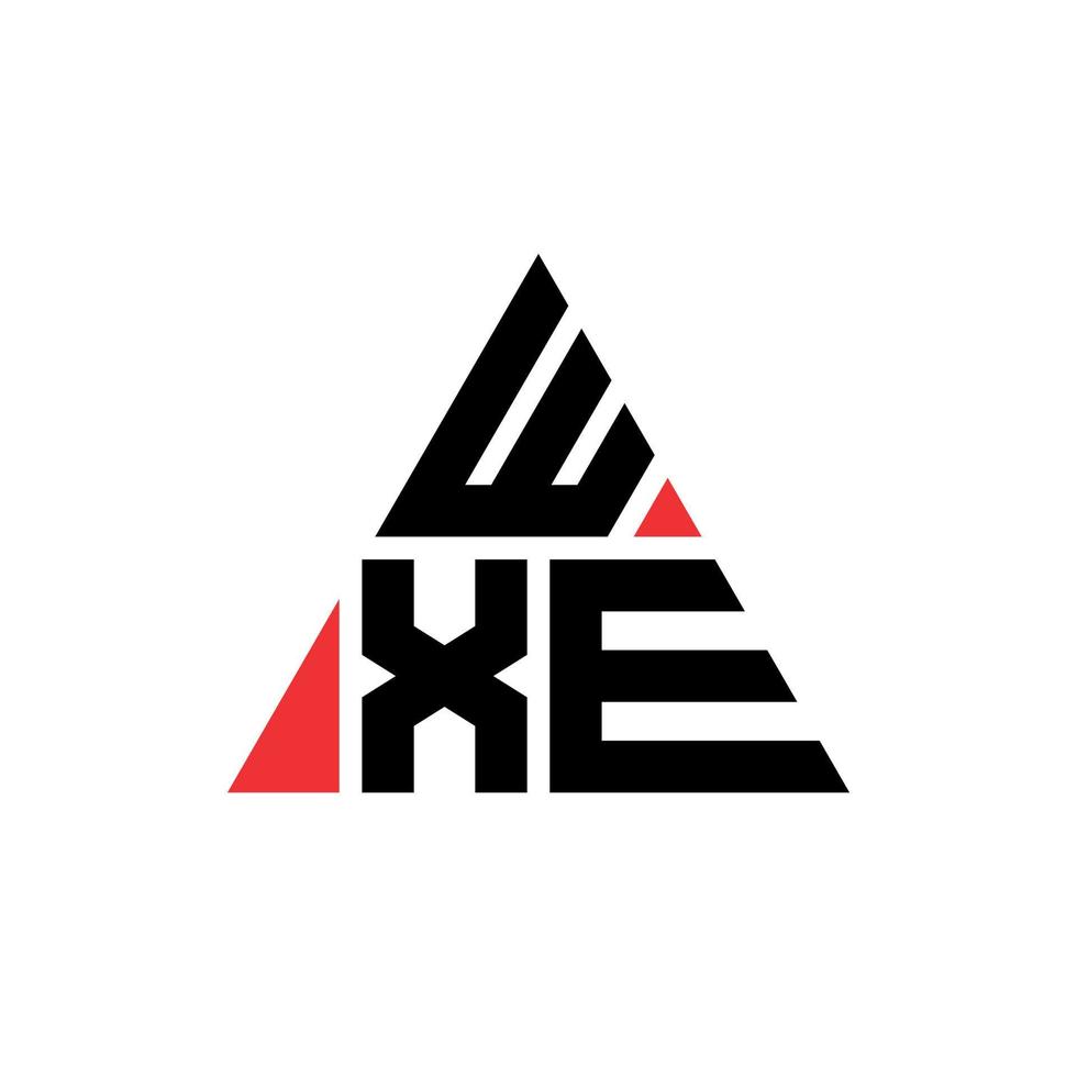 création de logo de lettre triangle wxe avec forme de triangle. monogramme de conception de logo triangle wxe. modèle de logo vectoriel triangle wxe avec couleur rouge. logo triangulaire wxe logo simple, élégant et luxueux.