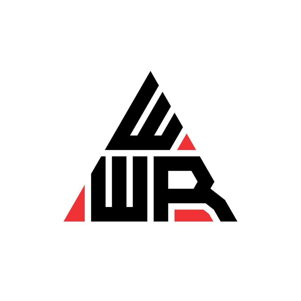 création de logo de lettre triangle wwr avec forme de triangle. monogramme de conception de logo triangle wwr. modèle de logo vectoriel wwr triangle avec couleur rouge. wwr logo triangulaire logo simple, élégant et luxueux.