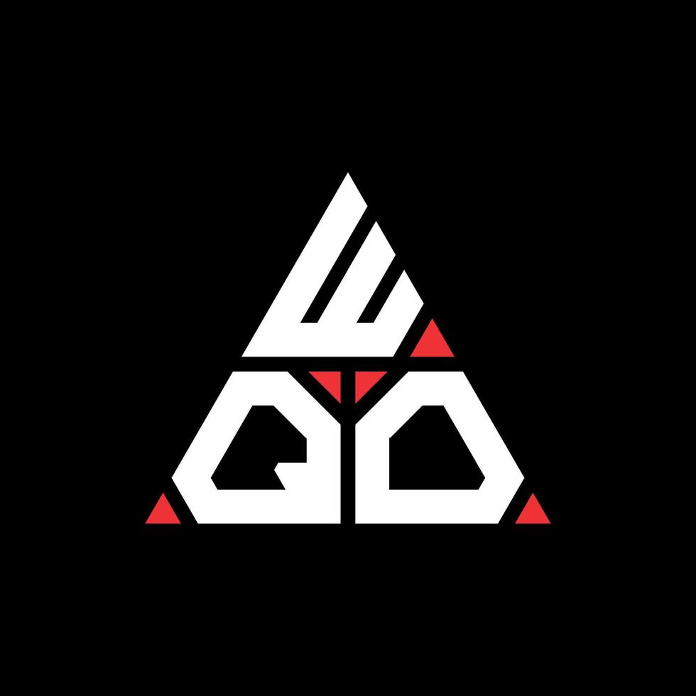 création de logo de lettre triangle wqo avec forme de triangle. monogramme de conception de logo triangle wqo. modèle de logo vectoriel triangle wqo avec couleur rouge. wqo logo triangulaire logo simple, élégant et luxueux.