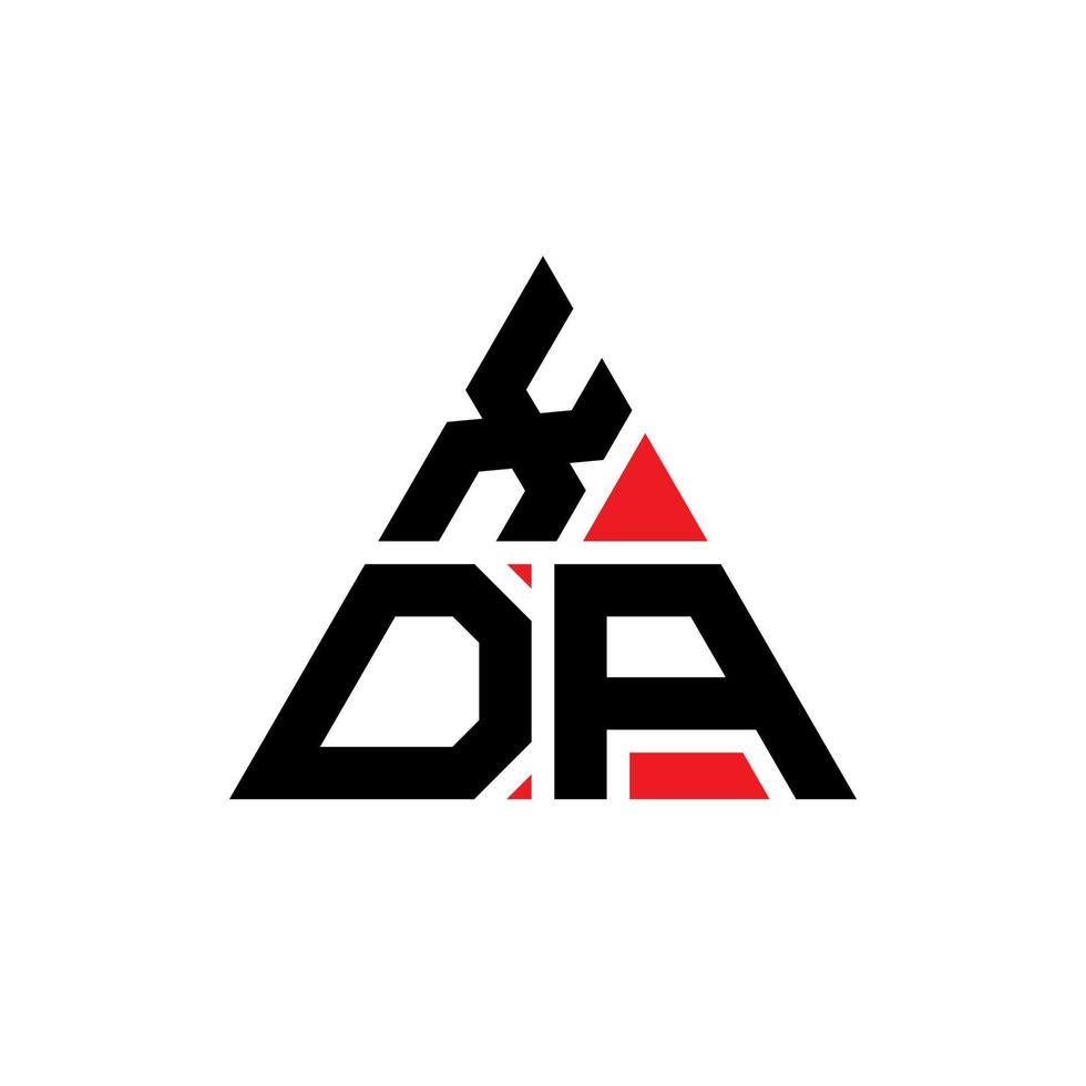 création de logo de lettre triangle xda avec forme de triangle. monogramme de conception de logo triangle xda. modèle de logo vectoriel triangle xda avec couleur rouge. logo triangulaire xda logo simple, élégant et luxueux.