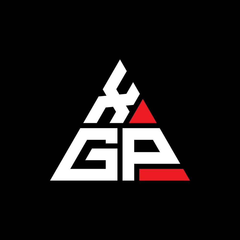 création de logo de lettre triangle xgp avec forme de triangle. monogramme de conception de logo triangle xgp. modèle de logo vectoriel triangle xgp avec couleur rouge. logo triangulaire xgp logo simple, élégant et luxueux.