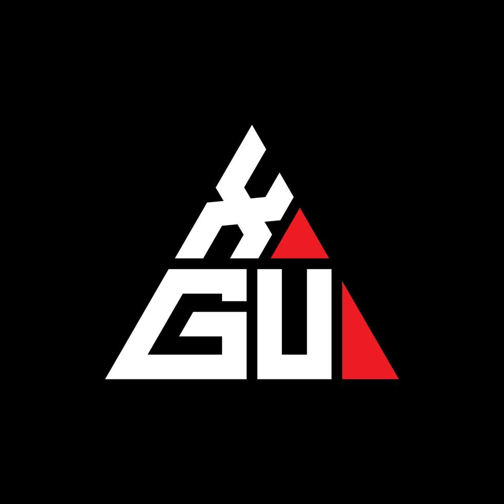 création de logo de lettre triangle xgu avec forme de triangle. monogramme de conception de logo triangle xgu. modèle de logo vectoriel triangle xgu avec couleur rouge. logo triangulaire xgu logo simple, élégant et luxueux.