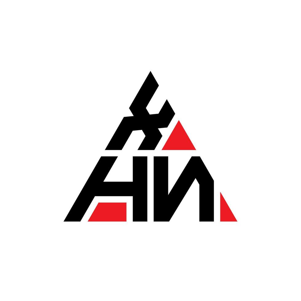 création de logo de lettre triangle xhn avec forme de triangle. monogramme de conception de logo triangle xhn. modèle de logo vectoriel triangle xhn avec couleur rouge. logo triangulaire xhn logo simple, élégant et luxueux.