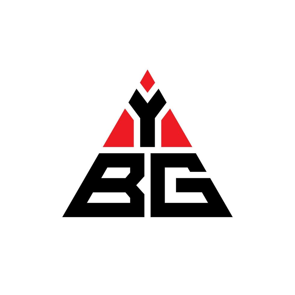 création de logo de lettre triangle ybg avec forme de triangle. monogramme de conception de logo triangle ybg. modèle de logo vectoriel triangle ybg avec couleur rouge. logo triangulaire ybg logo simple, élégant et luxueux.