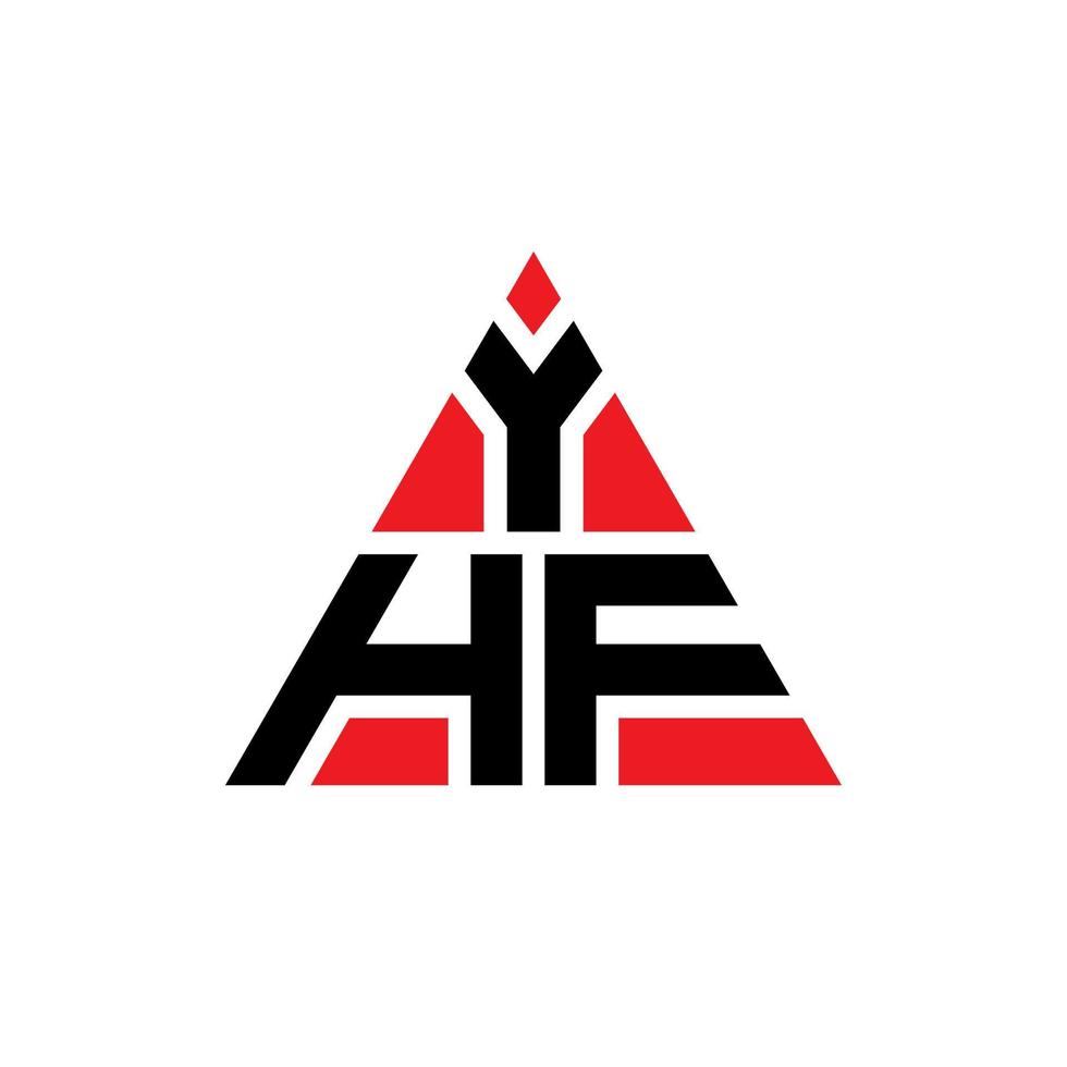 création de logo de lettre triangle yhf avec forme de triangle. monogramme de conception de logo triangle yhf. modèle de logo vectoriel triangle yhf avec couleur rouge. logo triangulaire yhf logo simple, élégant et luxueux.