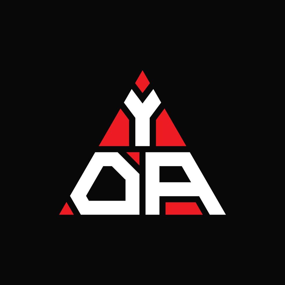 création de logo de lettre triangle yoa avec forme de triangle. monogramme de conception de logo triangle yoa. modèle de logo vectoriel triangle yoa avec couleur rouge. Yoa logo triangulaire logo simple, élégant et luxueux.