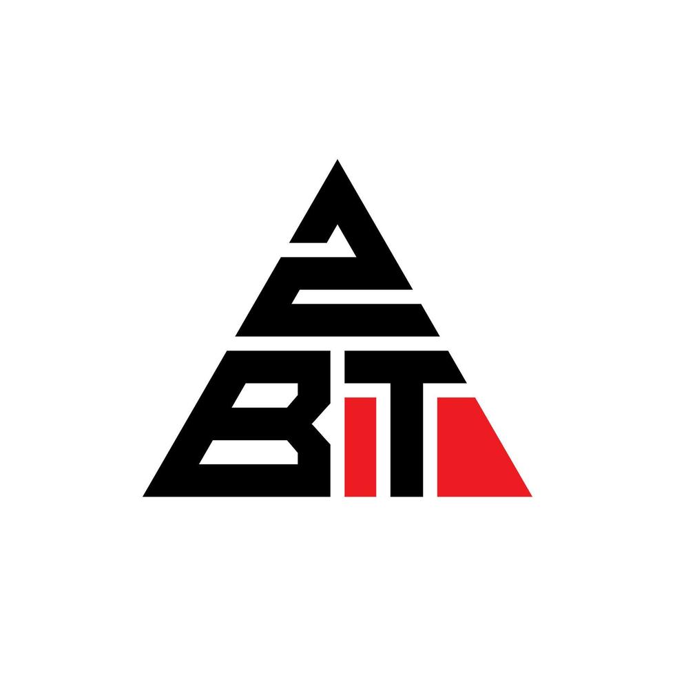 création de logo de lettre triangle zbt avec forme de triangle. monogramme de conception de logo triangle zbt. modèle de logo vectoriel triangle zbt avec couleur rouge. logo triangulaire zbt logo simple, élégant et luxueux.