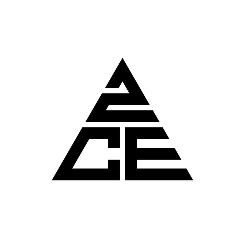 création de logo de lettre triangle zce avec forme de triangle. monogramme de conception de logo triangle zce. modèle de logo vectoriel triangle zce avec couleur rouge. logo triangulaire zce logo simple, élégant et luxueux.