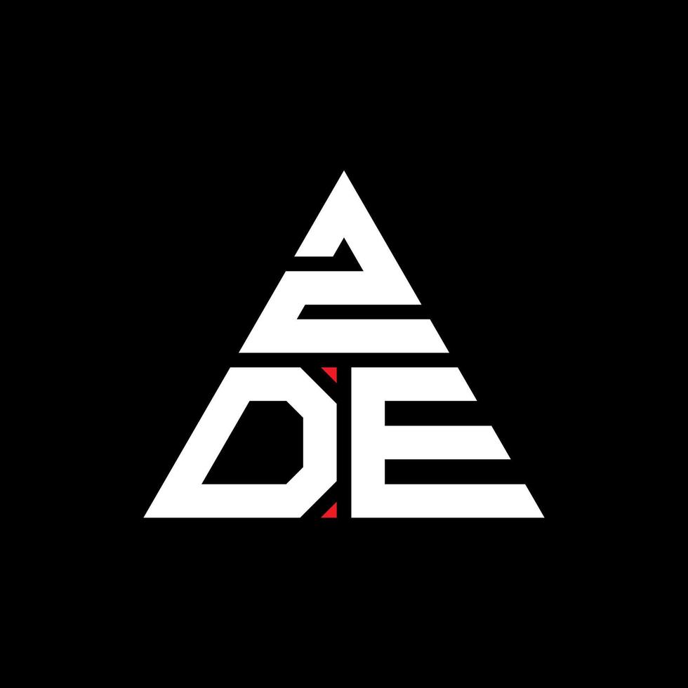 création de logo de lettre triangle zde avec forme de triangle. monogramme de conception de logo triangle zde. modèle de logo vectoriel triangle zde avec couleur rouge. logo triangulaire zde logo simple, élégant et luxueux.