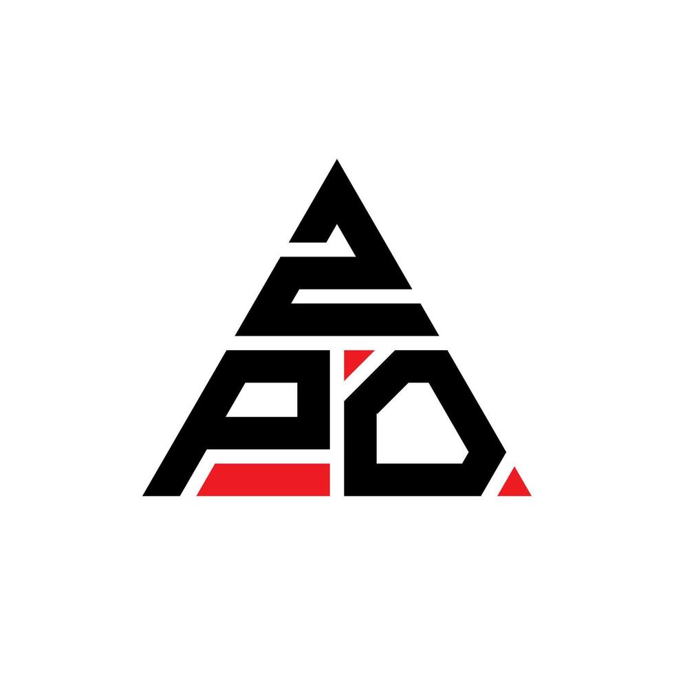 création de logo de lettre triangle zpo avec forme de triangle. monogramme de conception de logo triangle zpo. modèle de logo vectoriel triangle zpo avec couleur rouge. logo triangulaire zpo logo simple, élégant et luxueux.