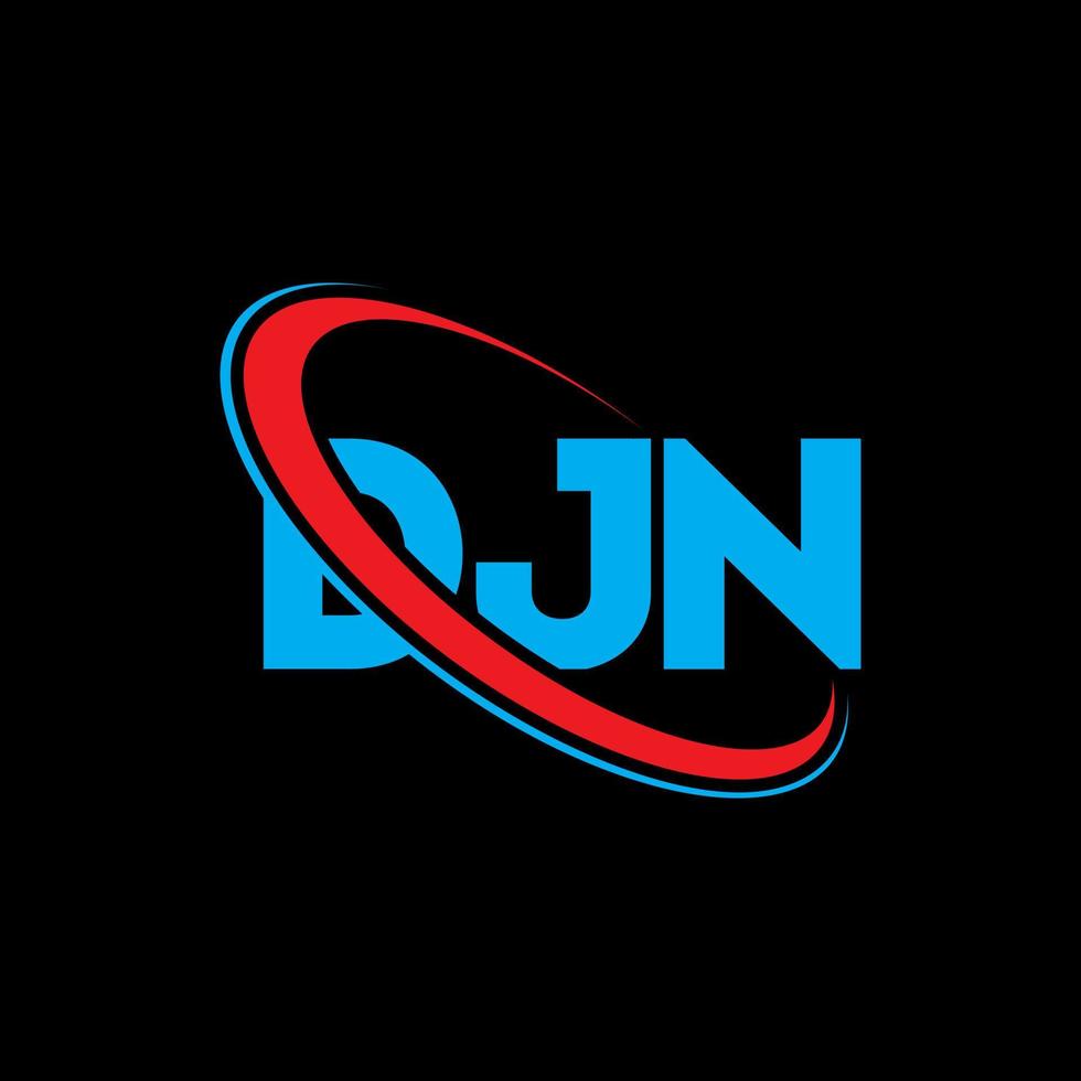 logo dj. lettre djn. création de logo de lettre djn. initiales logo djn liées avec un cercle et un logo monogramme majuscule. typographie djn pour la technologie, les affaires et la marque immobilière. vecteur