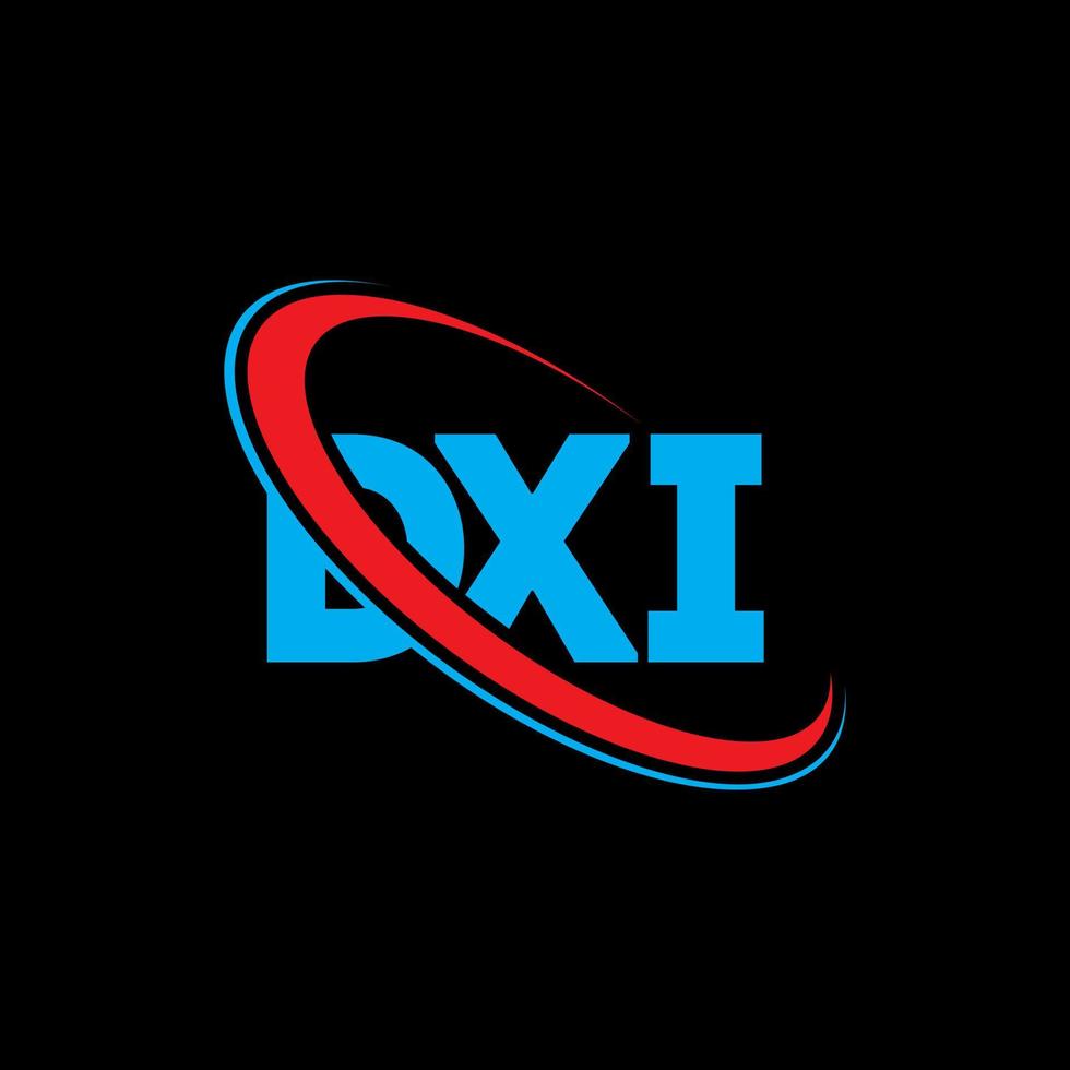 logo dxi. lettre dxi. création de logo de lettre dxi. initiales logo dxi liées avec un cercle et un logo monogramme majuscule. typographie dxi pour la technologie, les affaires et la marque immobilière. vecteur