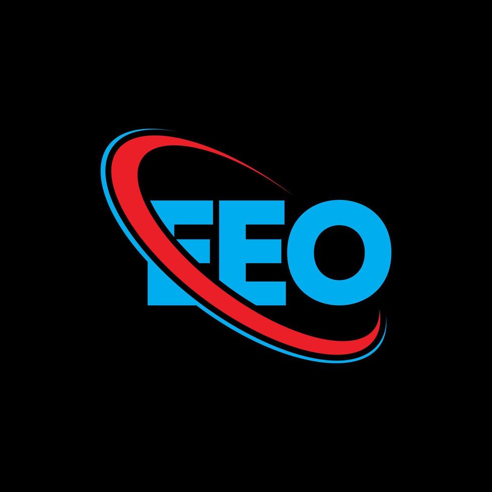 logo eeo. lettre eeo. création de logo de lettre eeo. initiales logo eeo liées avec un cercle et un logo monogramme majuscule. typographie eeo pour la technologie, les affaires et la marque immobilière. vecteur