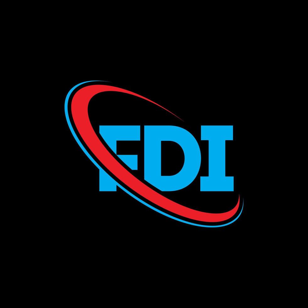 logo fdi. lettre fdi. création de logo de lettre fdi. initiales logo fdi liées avec un cercle et un logo monogramme majuscule. typographie fdi pour la technologie, les affaires et la marque immobilière. vecteur