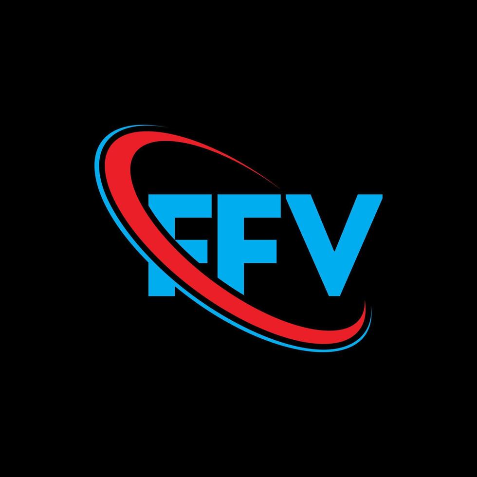 logo ffv. lettre ffv. création de logo de lettre ffv. initiales logo ffv liées avec cercle et logo monogramme majuscule. typographie ffv pour la technologie, les affaires et la marque immobilière. vecteur