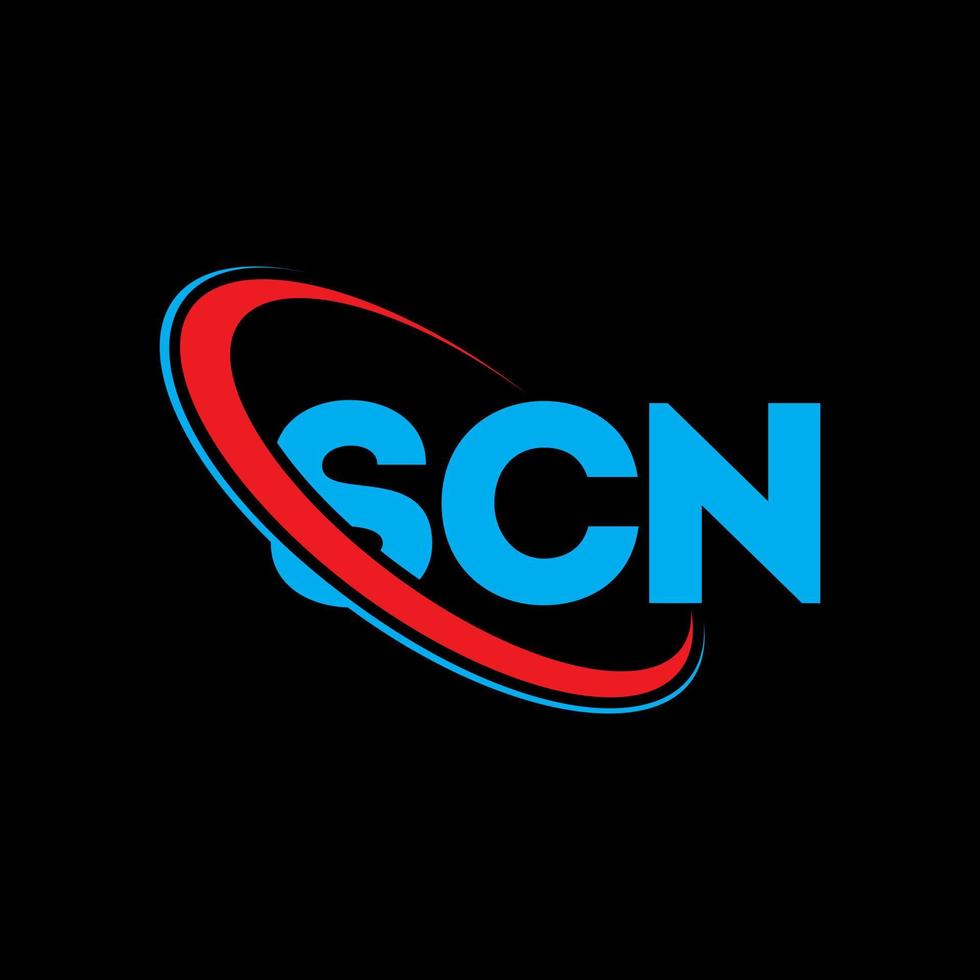 scn logo. scn lettre. création de logo de lettre scn. initiales scn logo lié avec cercle et logo monogramme majuscule. typographie scn pour la technologie, les affaires et la marque immobilière. vecteur