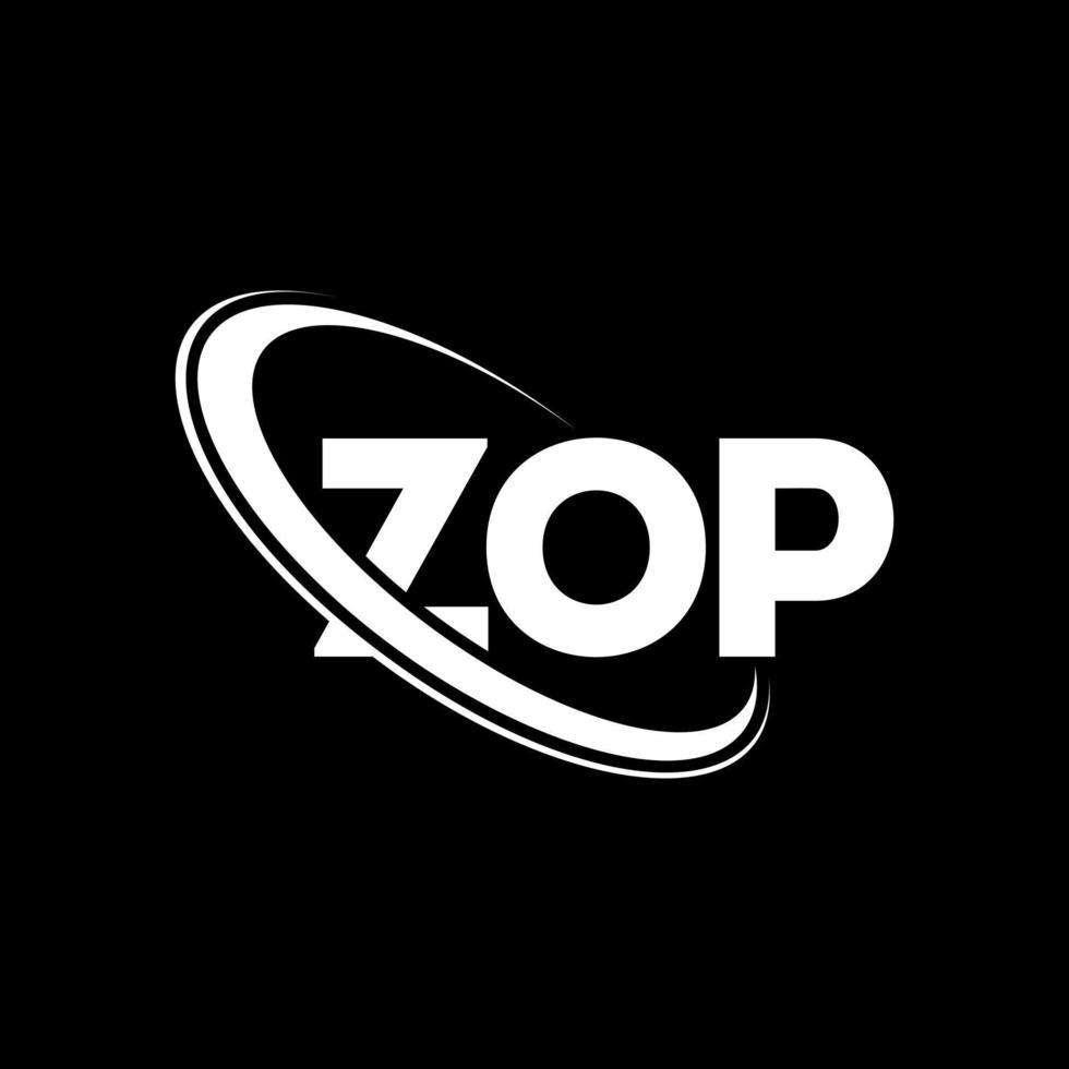 logo zop. lettre zop. création de logo de lettre zop. initiales logo zop liées avec un cercle et un logo monogramme majuscule. typographie zop pour la technologie, les affaires et la marque immobilière. vecteur