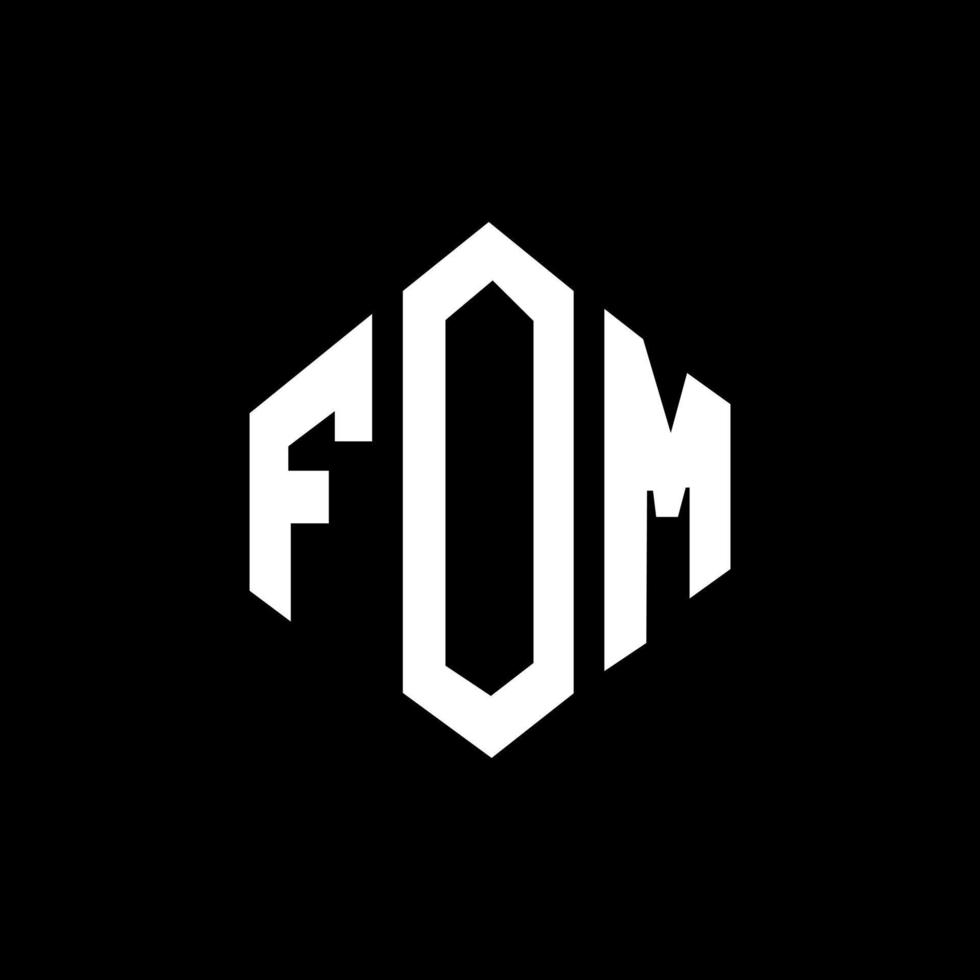 création de logo de lettre fom avec forme de polygone. création de logo en forme de polygone et de cube. fom modèle de logo vectoriel hexagone couleurs blanches et noires. du monogramme, du logo d'entreprise et de l'immobilier.