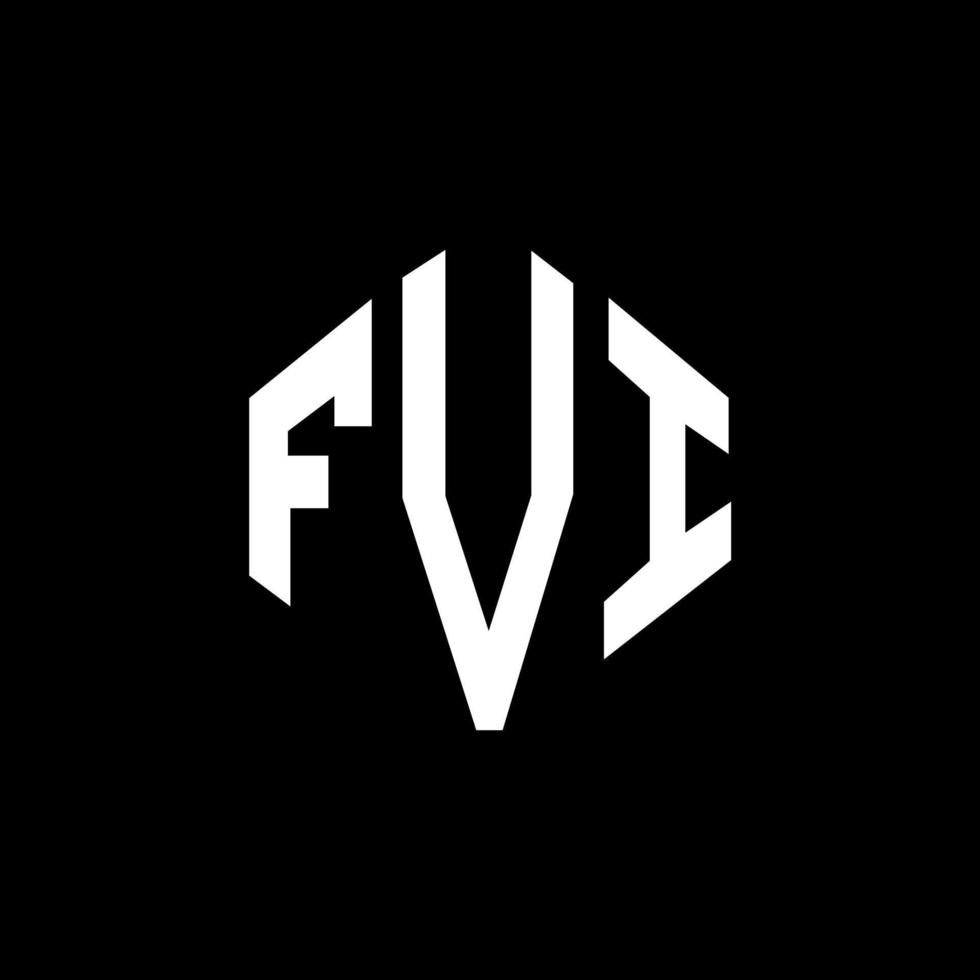 création de logo de lettre fvi avec forme de polygone. création de logo en forme de polygone et de cube fvi. modèle de logo vectoriel hexagonal fvi couleurs blanches et noires. monogramme fvi, logo commercial et immobilier.