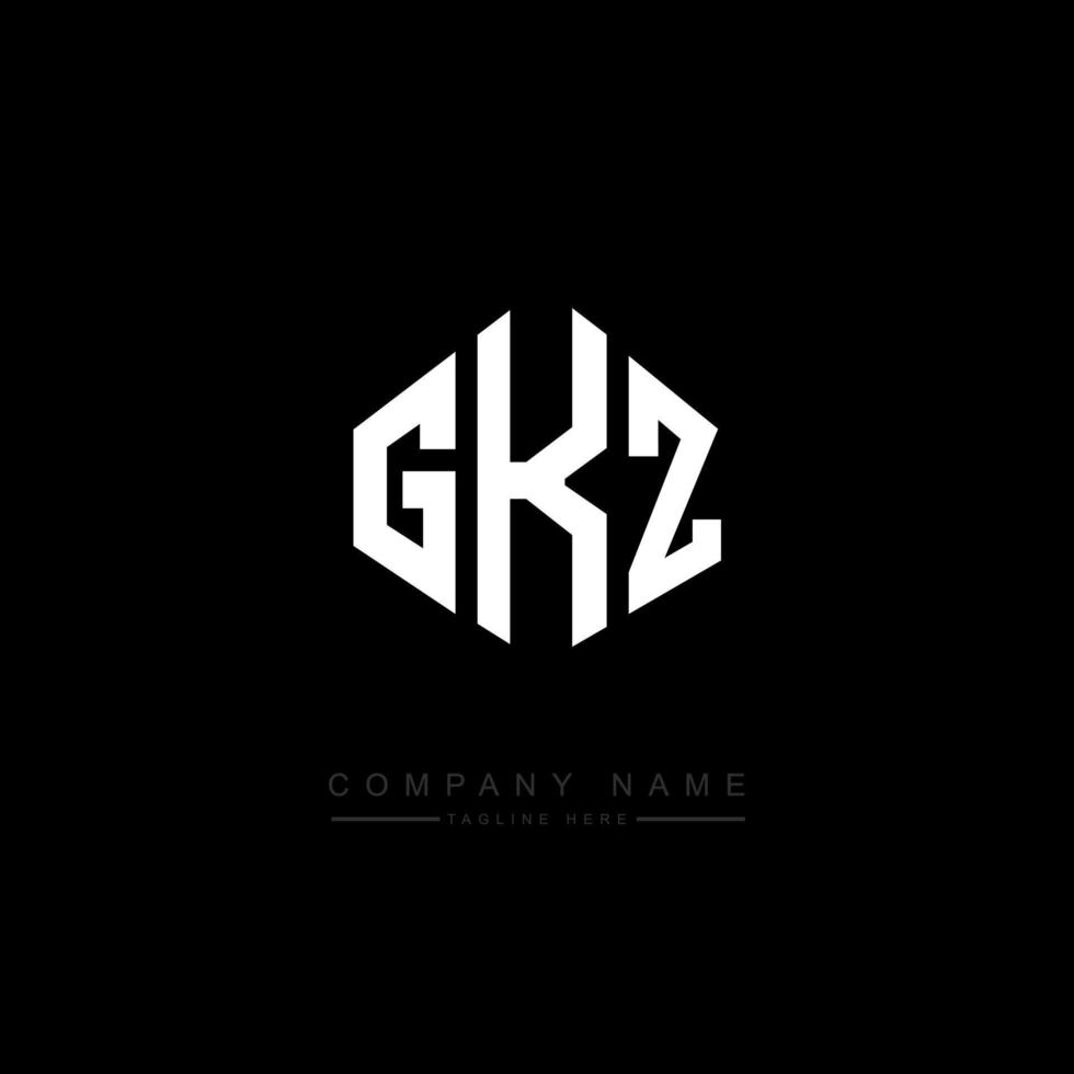 création de logo de lettre gkz avec forme de polygone. création de logo en forme de polygone et de cube gkz. modèle de logo vectoriel gkz hexagone couleurs blanches et noires. monogramme gkz, logo d'entreprise et immobilier.