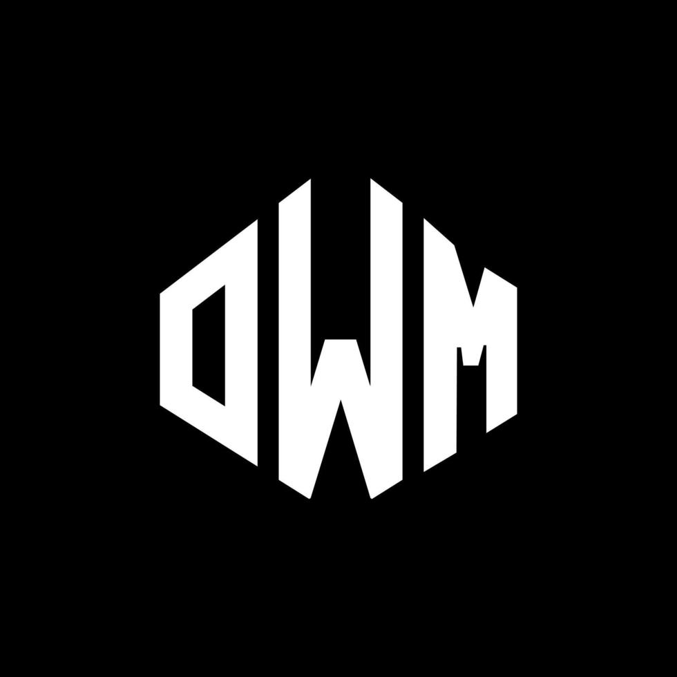 création de logo de lettre owm avec forme de polygone. création de logo en forme de polygone et de cube owm. modèle de logo vectoriel owm hexagone couleurs blanches et noires. monogramme owm, logo d'entreprise et immobilier.