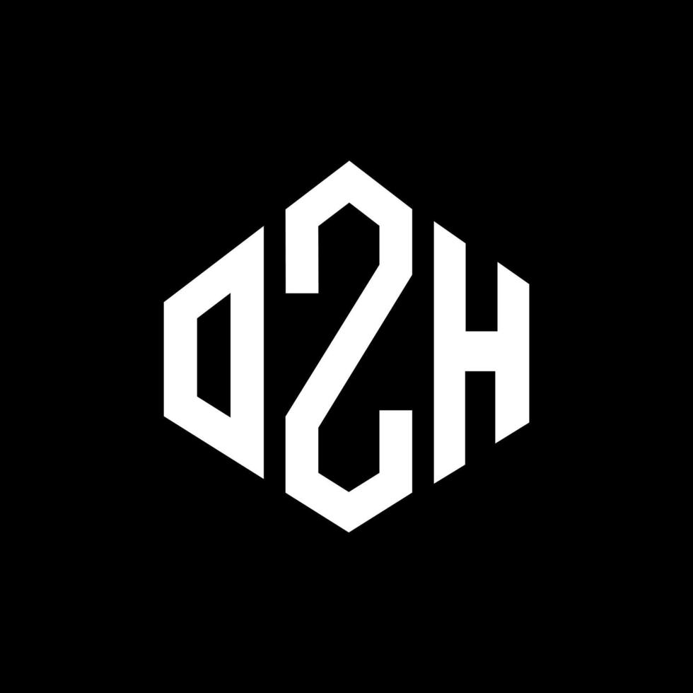 création de logo de lettre ozh avec forme de polygone. création de logo en forme de polygone et de cube ozh. modèle de logo vectoriel ozh hexagone couleurs blanches et noires. monogramme ozh, logo d'entreprise et immobilier.