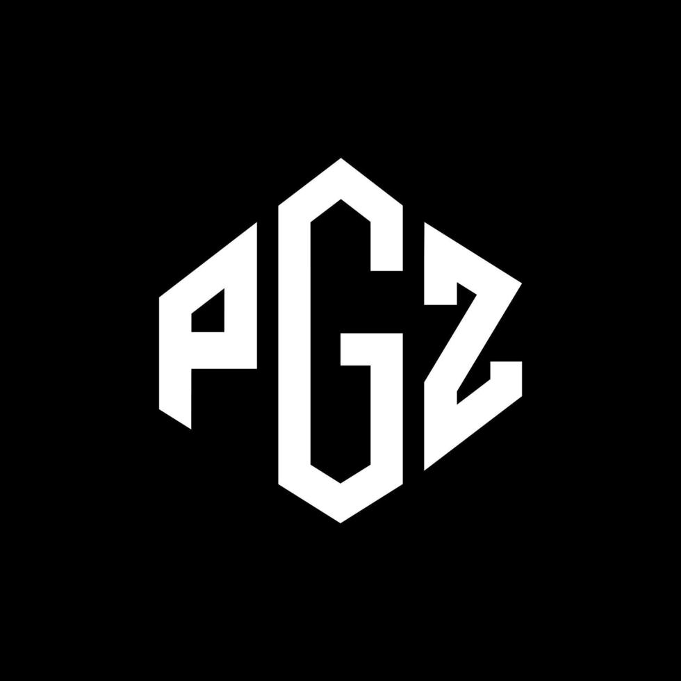 création de logo de lettre pgz avec forme de polygone. création de logo en forme de polygone et de cube pgz. modèle de logo vectoriel pgz hexagone couleurs blanches et noires. monogramme pgz, logo d'entreprise et immobilier.