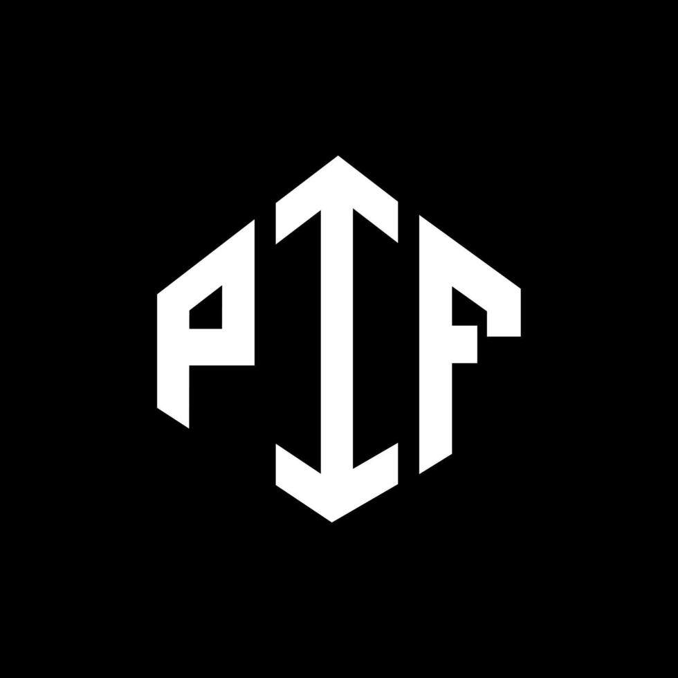 création de logo de lettre pif avec forme de polygone. création de logo en forme de polygone et de cube pif. modèle de logo vectoriel pif hexagone couleurs blanches et noires. monogramme pif, logo d'entreprise et immobilier.