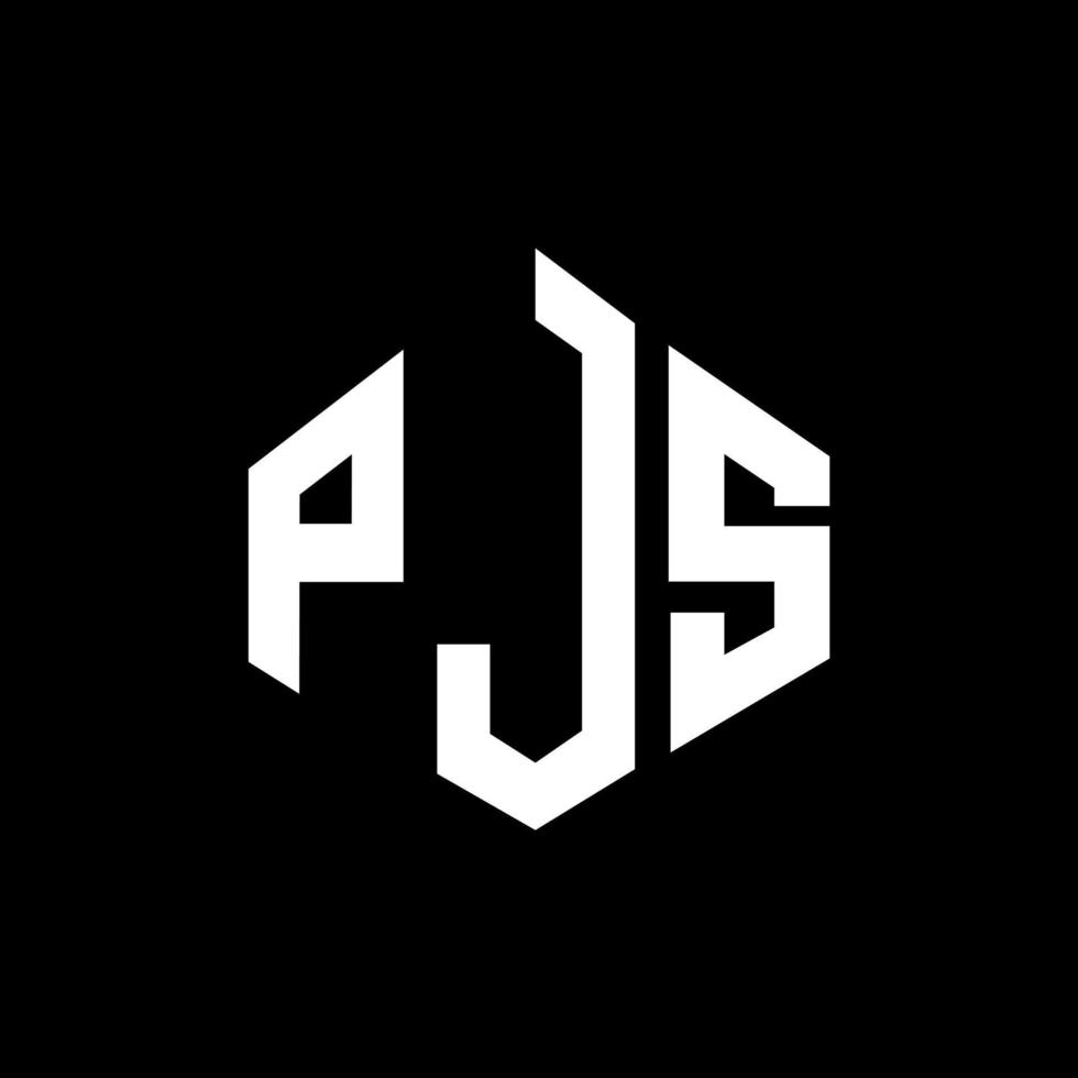 création de logo de lettre pjs avec forme de polygone. création de logo en forme de polygone et de cube pjs. modèle de logo vectoriel pjs hexagone couleurs blanches et noires. monogramme pjs, logo d'entreprise et immobilier.
