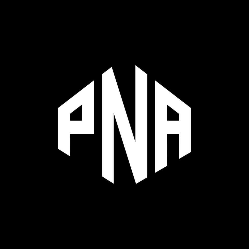 création de logo de lettre pna avec forme de polygone. création de logo en forme de polygone et de cube pna. modèle de logo vectoriel pna hexagone couleurs blanches et noires. monogramme pna, logo d'entreprise et immobilier.