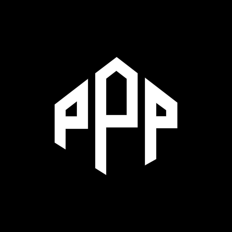 création de logo de lettre ppp avec forme de polygone. création de logo en forme de polygone et de cube ppp. modèle de logo vectoriel ppp hexagone couleurs blanches et noires. monogramme ppp, logo d'entreprise et immobilier.