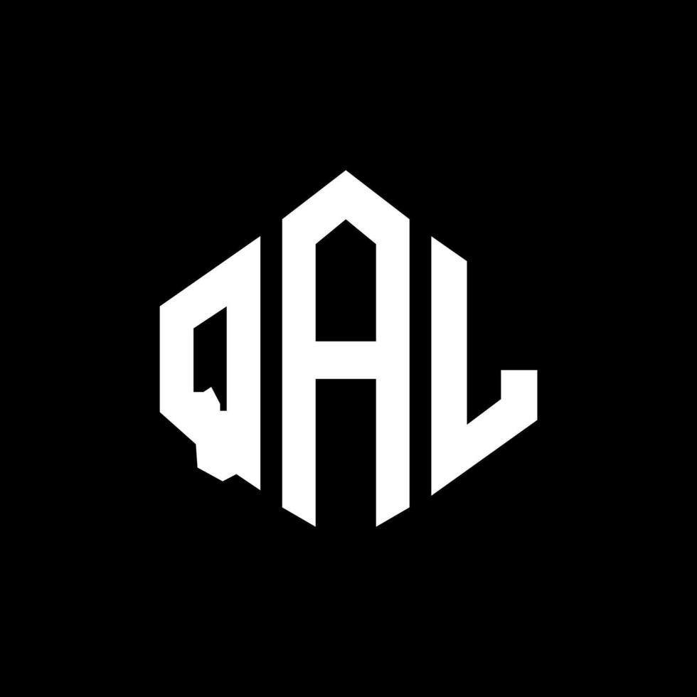 création de logo de lettre qal avec forme de polygone. création de logo en forme de polygone et de cube qal. modèle de logo vectoriel qal hexagone couleurs blanches et noires. monogramme qal, logo d'entreprise et immobilier.