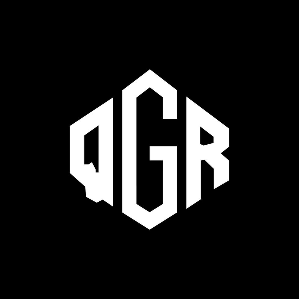 création de logo de lettre qgr avec forme de polygone. création de logo en forme de polygone et de cube qgr. modèle de logo vectoriel qgr hexagone couleurs blanches et noires. monogramme qgr, logo commercial et immobilier.