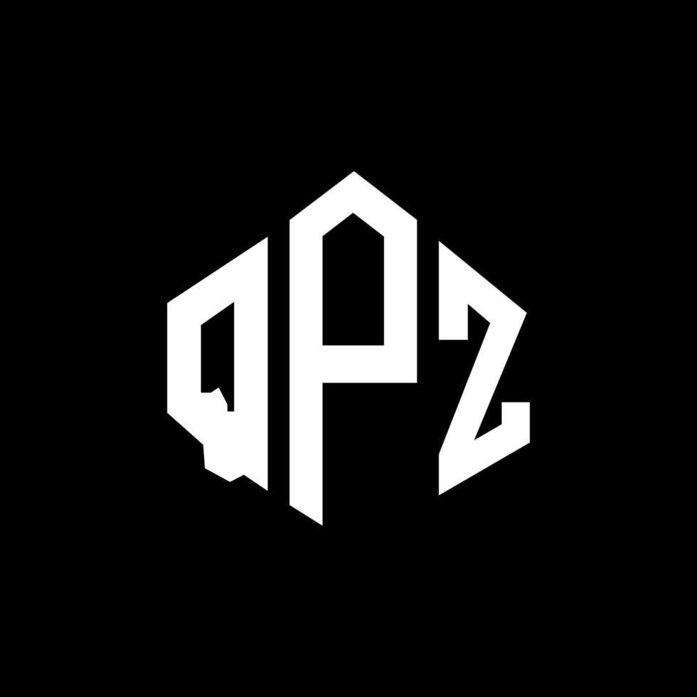 création de logo de lettre qpz avec forme de polygone. création de logo en forme de polygone et de cube qpz. modèle de logo vectoriel qpz hexagone couleurs blanches et noires. monogramme qpz, logo d'entreprise et immobilier.