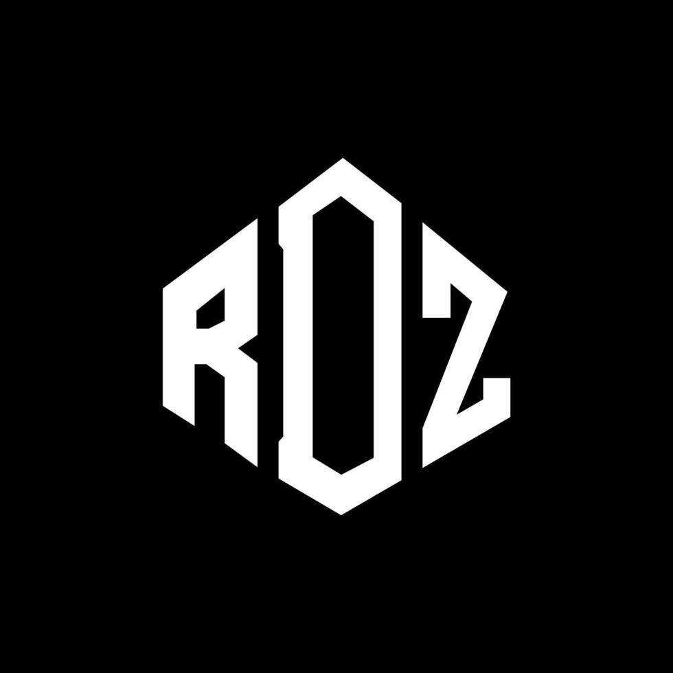 création de logo de lettre rdz avec forme de polygone. création de logo en forme de polygone et de cube rdz. modèle de logo vectoriel hexagone rdz couleurs blanches et noires. monogramme rdz, logo d'entreprise et immobilier.