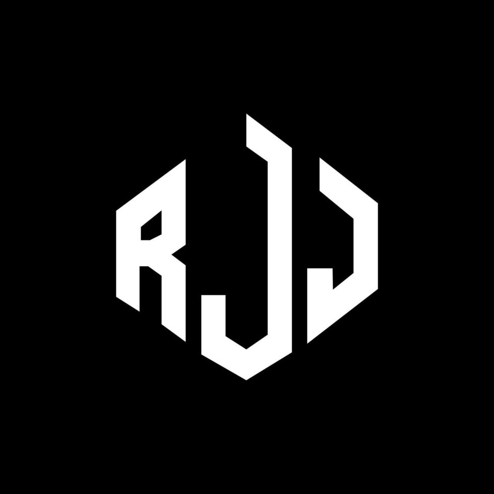 création de logo de lettre rjj avec forme de polygone. création de logo en forme de polygone et de cube rjj. modèle de logo vectoriel rjj hexagone couleurs blanches et noires. monogramme rjj, logo d'entreprise et immobilier.