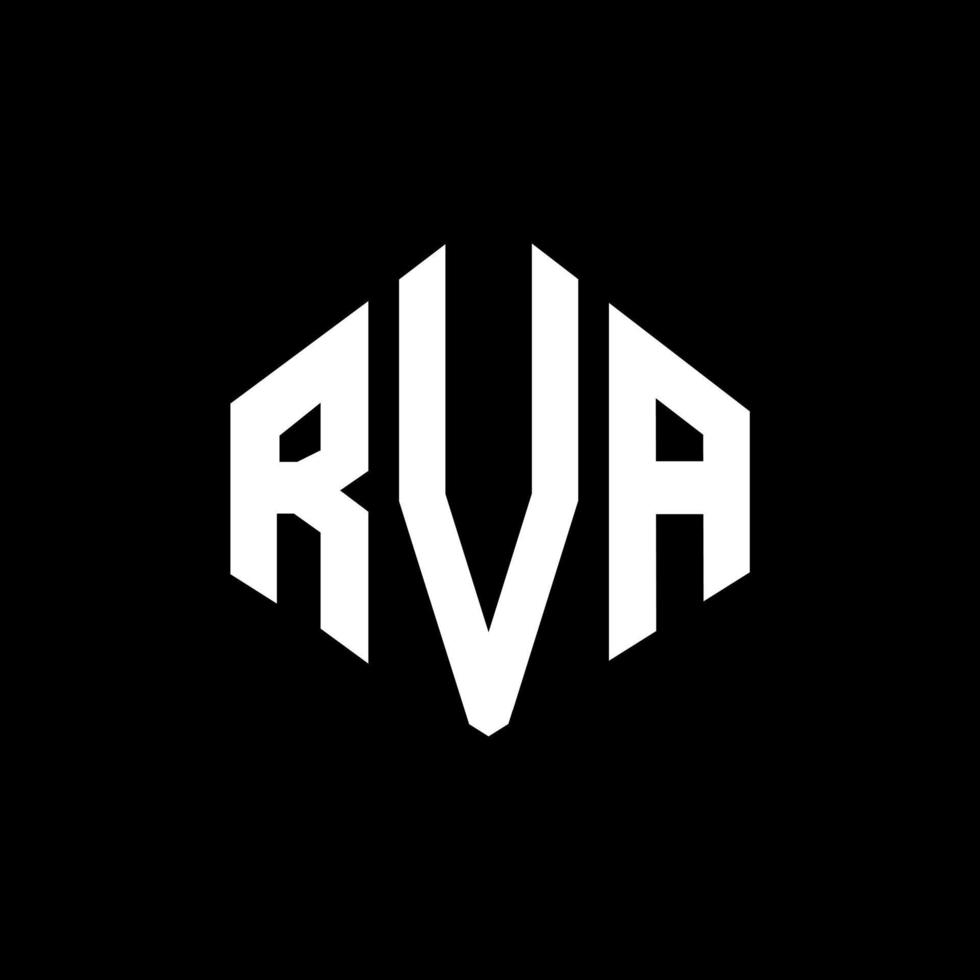 création de logo de lettre rva avec forme de polygone. création de logo en forme de polygone et de cube rva. modèle de logo vectoriel rva hexagone couleurs blanches et noires. monogramme rva, logo d'entreprise et immobilier.