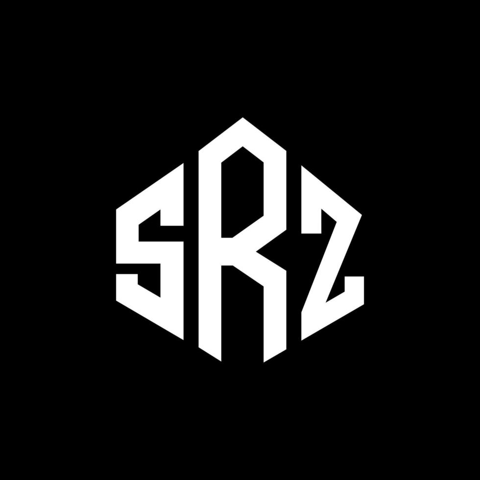 création de logo de lettre srz avec forme de polygone. création de logo en forme de polygone et de cube srz. modèle de logo vectoriel hexagone srz couleurs blanches et noires. monogramme srz, logo d'entreprise et immobilier.