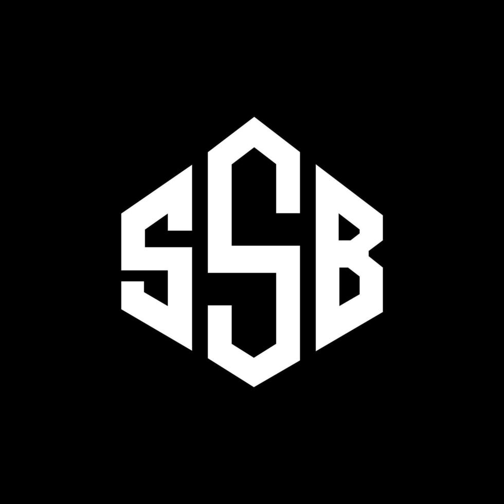 création de logo de lettre ssb avec forme de polygone. création de logo en forme de polygone et de cube ssb. modèle de logo vectoriel hexagone ssb couleurs blanches et noires. monogramme ssb, logo commercial et immobilier.