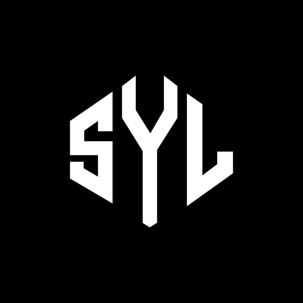 création de logo de lettre syl avec forme de polygone. création de logo en forme de polygone et de cube syl. modèle de logo vectoriel syl hexagone couleurs blanches et noires. monogramme syl, logo d'entreprise et immobilier.