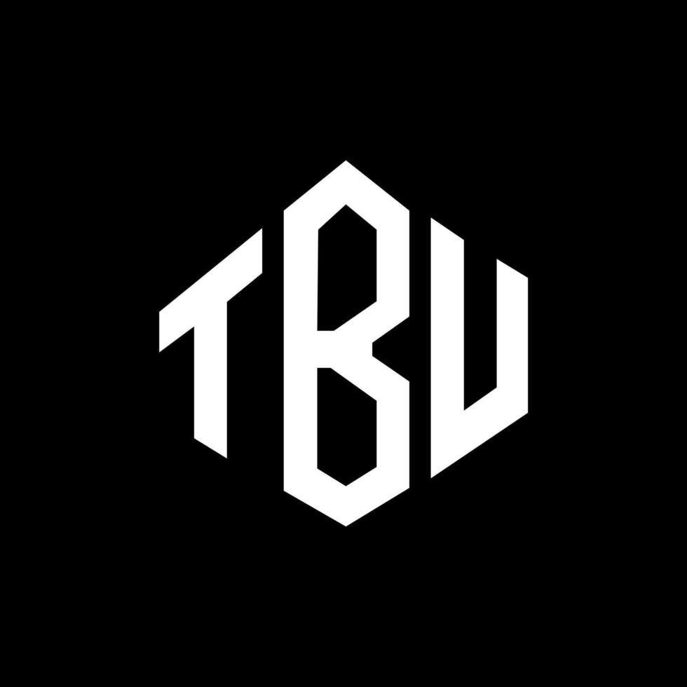 création de logo de lettre tbu avec forme de polygone. création de logo en forme de polygone et de cube tbu. modèle de logo vectoriel hexagone tbu couleurs blanches et noires. monogramme tbu, logo d'entreprise et immobilier.