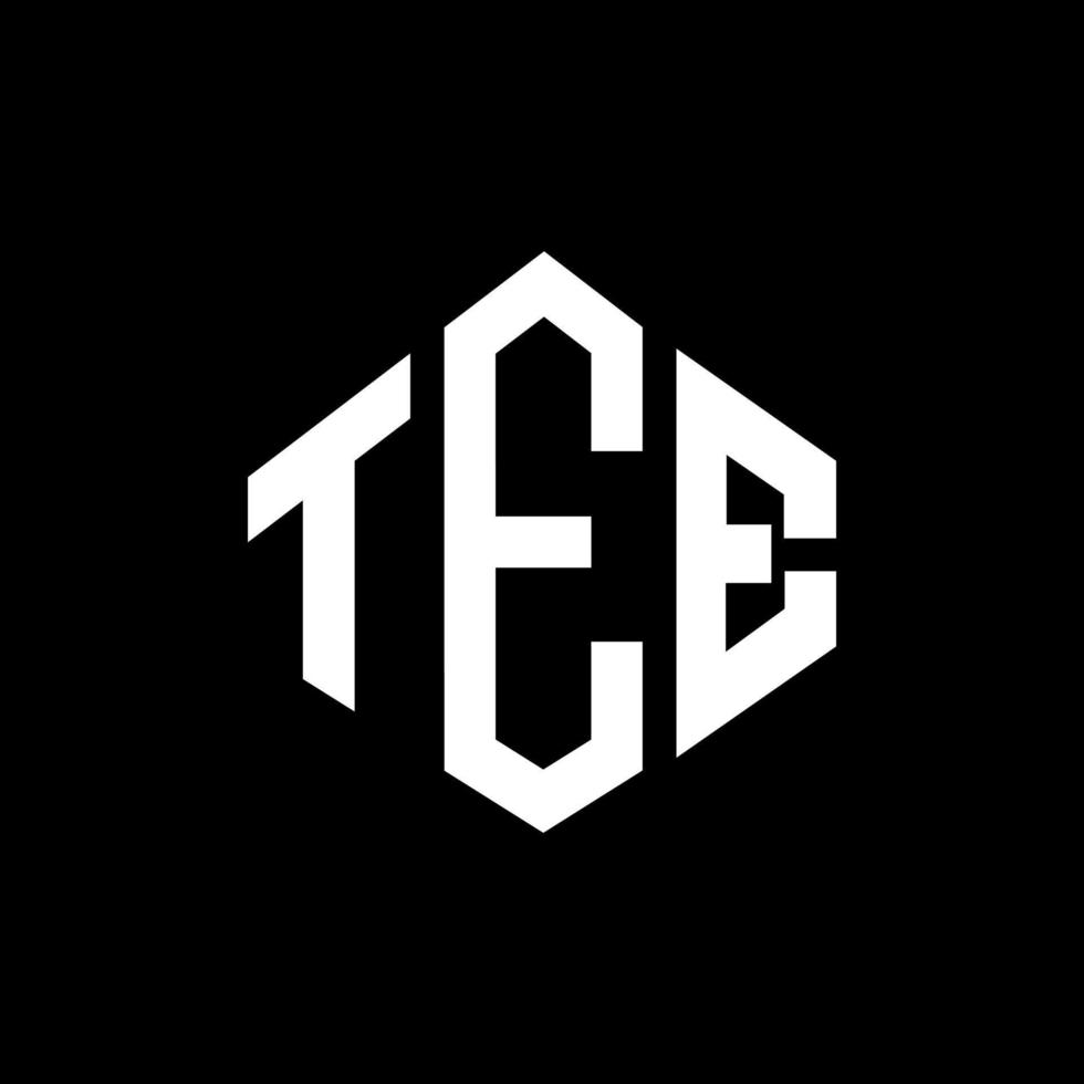 création de logo de lettre tee avec forme de polygone. création de logo en forme de polygone et de cube en tee. modèle de logo vectoriel tee hexagone couleurs blanches et noires. monogramme de tee, logo d'entreprise et immobilier.