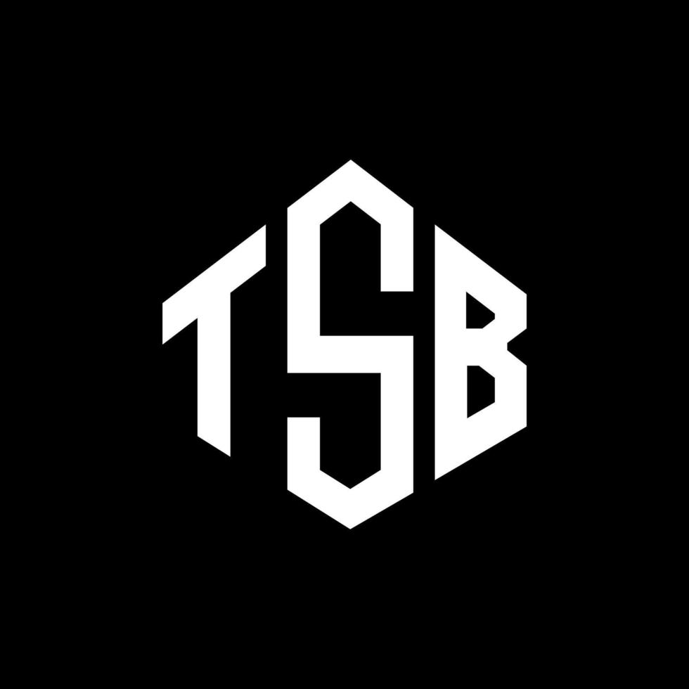 création de logo de lettre tsb avec forme de polygone. création de logo en forme de polygone et de cube tsb. modèle de logo vectoriel hexagone tsb couleurs blanches et noires. monogramme tsb, logo commercial et immobilier.