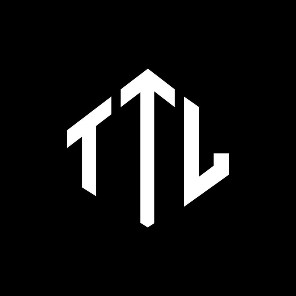 création de logo de lettre ttl avec forme de polygone. création de logo en forme de polygone et de cube ttl. modèle de logo vectoriel ttl hexagone couleurs blanches et noires. monogramme ttl, logo d'entreprise et immobilier.