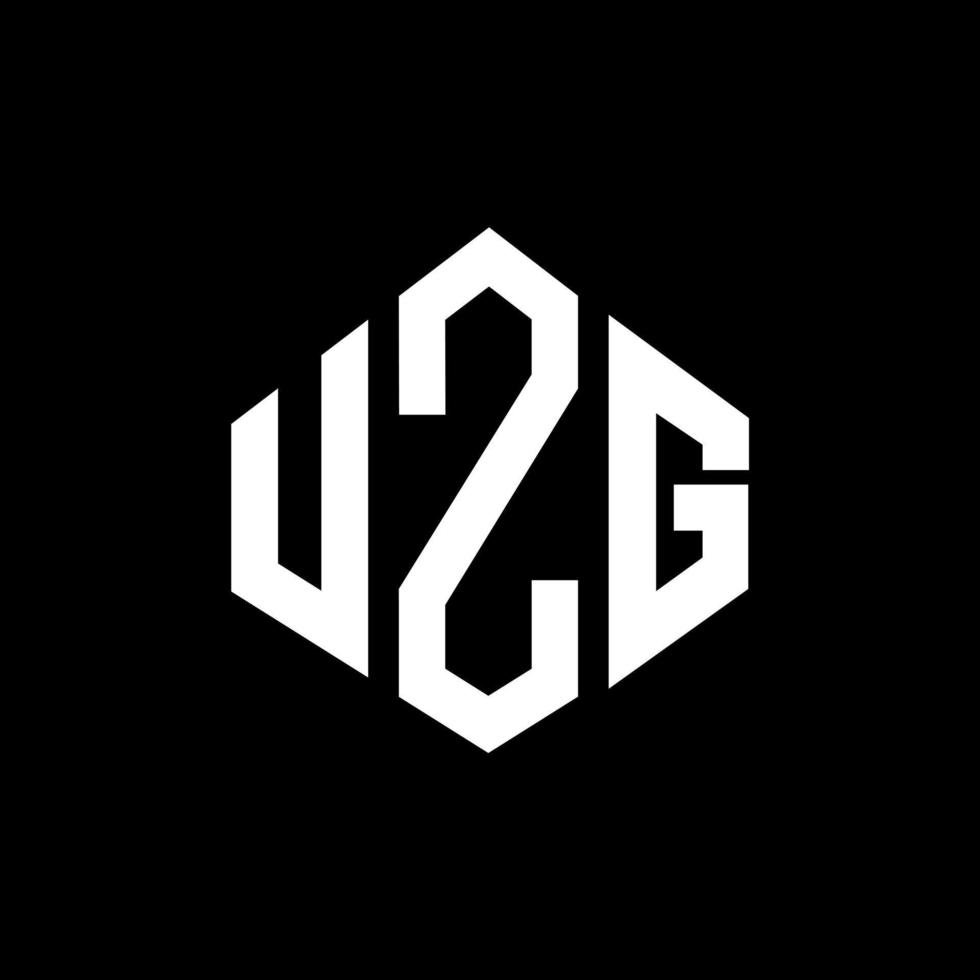 création de logo de lettre uzg avec forme de polygone. création de logo en forme de polygone et de cube uzg. modèle de logo vectoriel hexagone uzg couleurs blanches et noires. monogramme uzg, logo d'entreprise et immobilier.